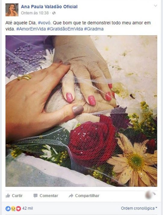 Ana Paula valadão tira selfie com avó morta em velório e causa revolta na família. 1