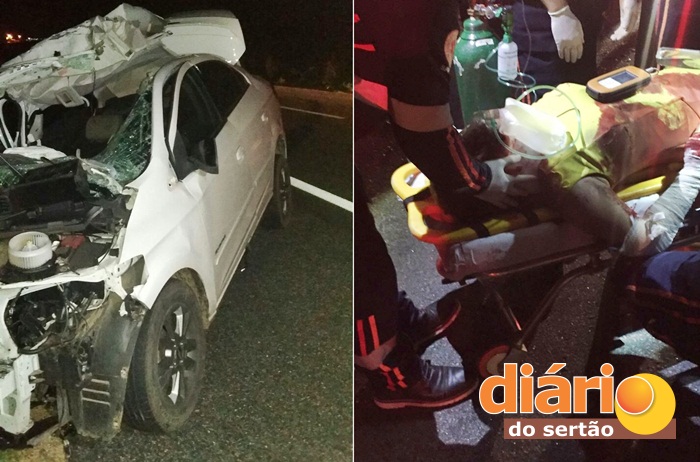 Fotos em acidente com Adalgisa na BR 230 em Santa Luzia (foto: WhatsApp)