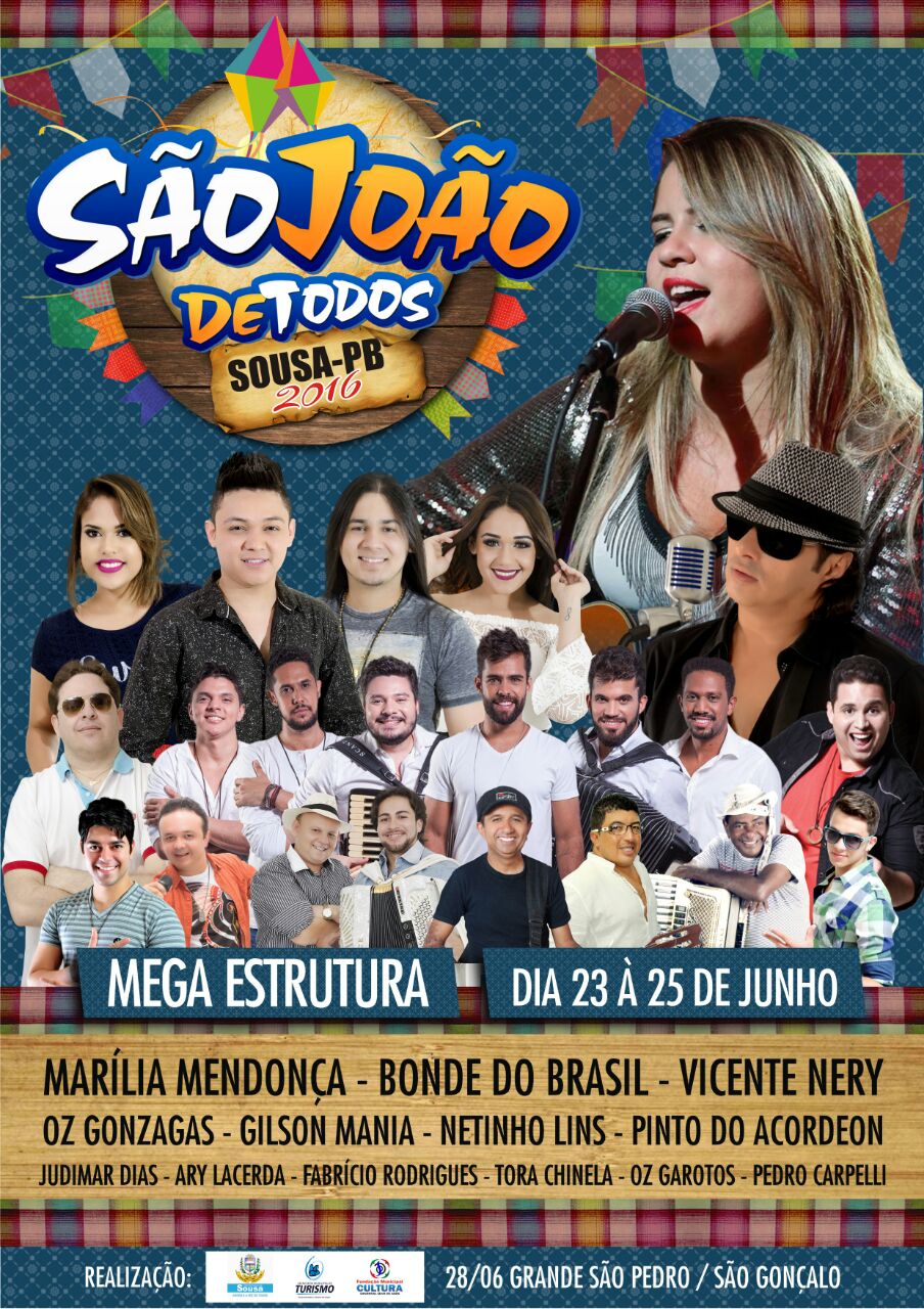 Programação oficial do São João de Todos da cidade de Sousa