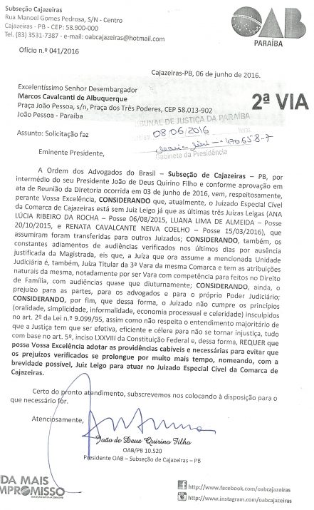 Ofício OAB_Juiz Leigo_JEC