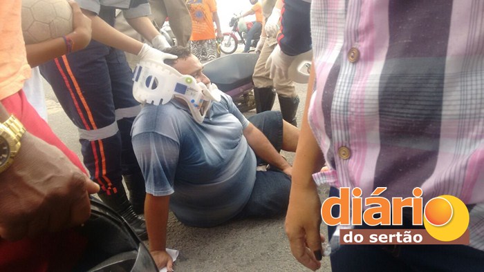 Acidente deixa popular ferido em Sousa (Foto: Diário do Sertão)