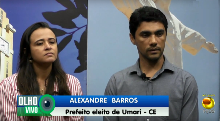 Alexandre e Dra. Laura (prefeito e vice) no programa olho vivo