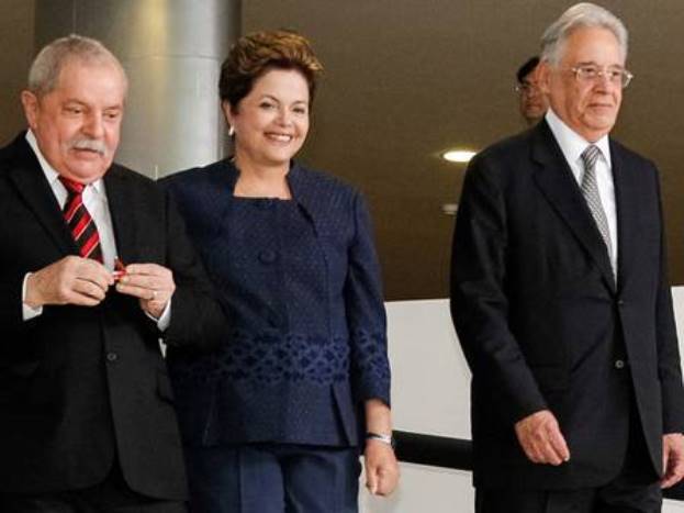 Lula, Dilma e FHC: três dos cinco presidentes eleitos democraticamente que conseguiram terminar o mandato nos últimos 90 anos Foto: Roberto Stuckert Filho 
