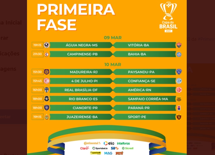 Copa do Brasil: resultados e tabela dos jogos