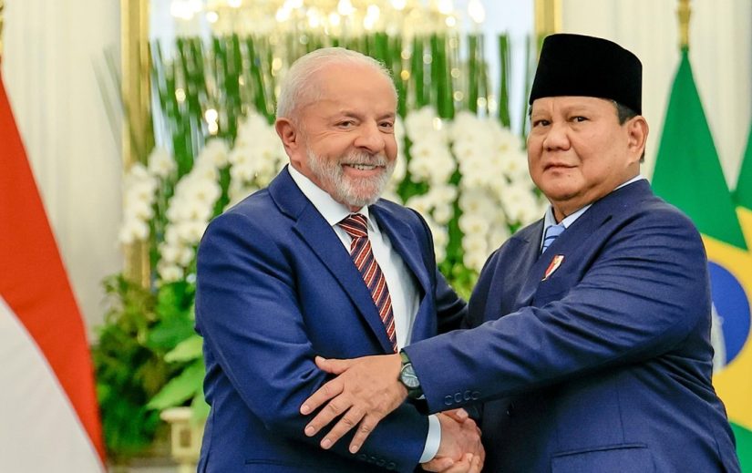 Lula e o presidente da Indonésia, Prabowo Subianto - Foto - Ricardo Stuckert